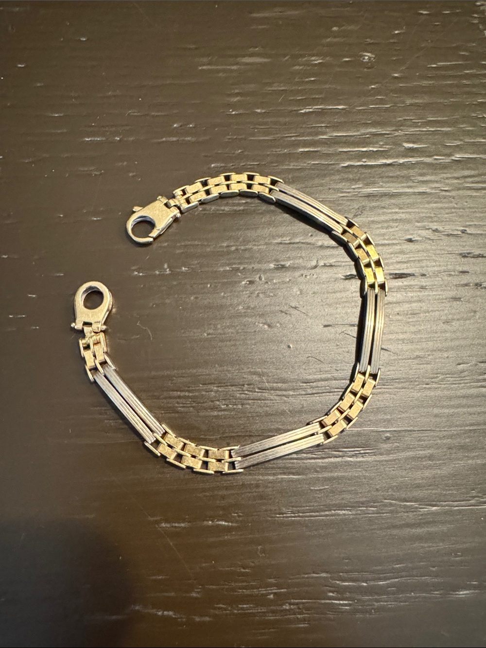 Beautiful 14k Yellow and White Gold Link Bracelet.